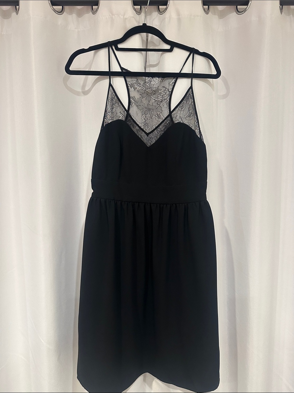 Love Moschino Black Lace-Trim Spaghetti Strap Dress